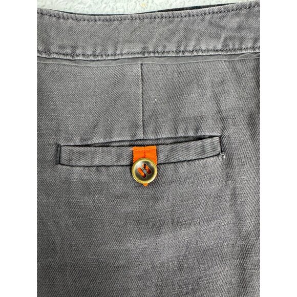 Anthropologie M & Eve Womens Gray Linen-Blend Mini Skirt W/Button Accents Sz 12 - Picture 4 of 13